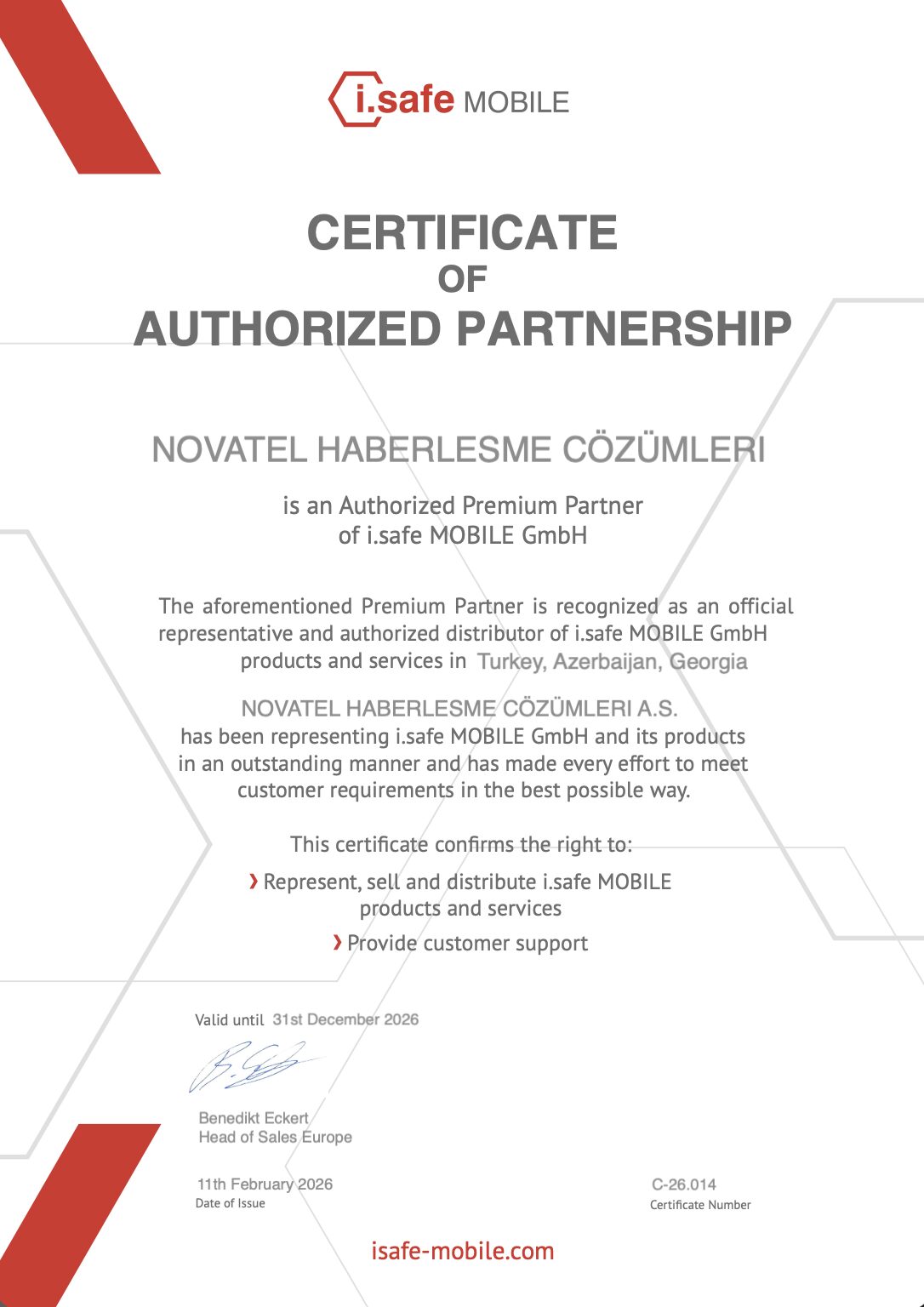 isafe-mobile-yetkili-partner-2026-novatel iSafe Mobile Yetkili Partner 2026 Sertifikası Novatel